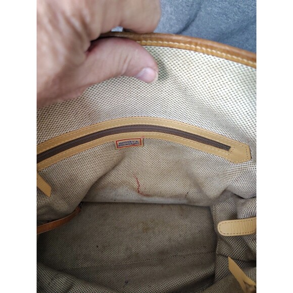 Dooney & Bourke Vintage Brown Monogram Tote Shoulder Bag Purse Leather Canvas - Picture 10 of 10